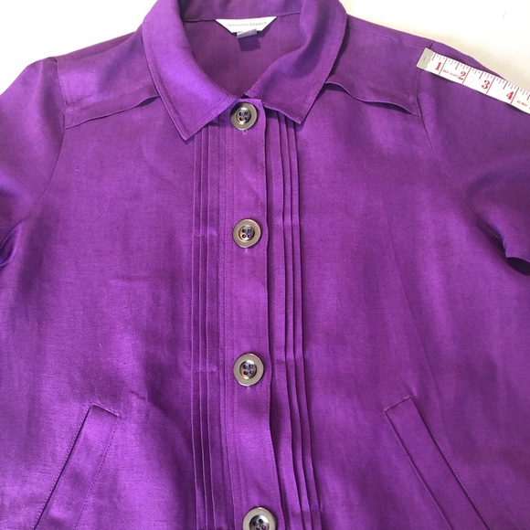 Christopher & Banks Purple Linen Blend Blazer M - Picture 7 of 8